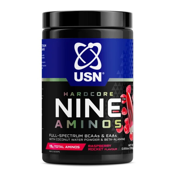 USN Аминокислоты Hardcore Nine Aminos 390 грамм (Малиновая ракета)