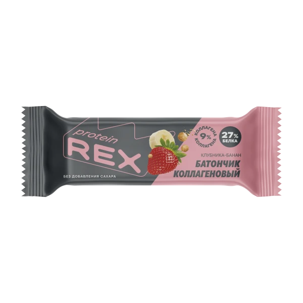Protein Rex Батончик коллагеновый 45 грамм (Клубника- банан)