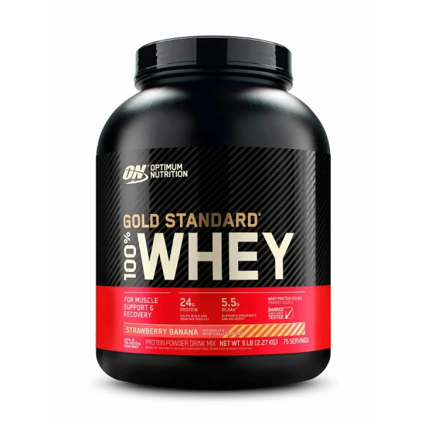 Optimum Nutrition Сывороточный Протеин Gold Standard 2270 грамм (Клубника - банан)