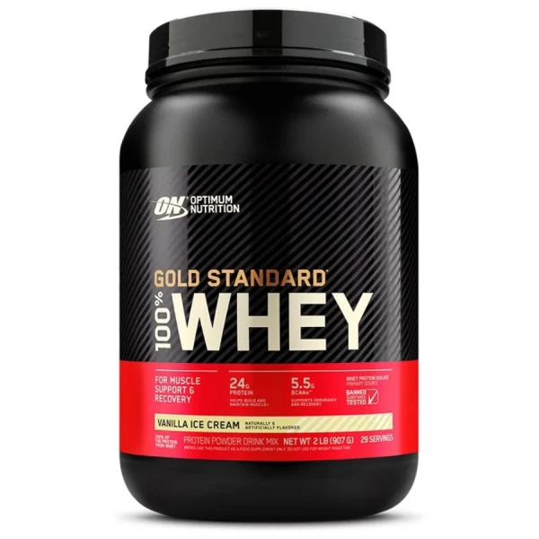 Optimum Nutrition Сывороточный Протеин Gold Standard 907 грамм (Ванильное мороженое)
