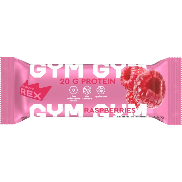 Protein Rex Протеиновый батончик GYM 60 грамм (Малина - йогурт)