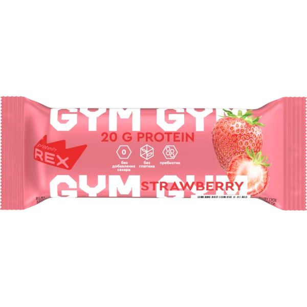 Protein Rex Протеиновый батончик GYM 60 грамм (Клубничный десерт)
