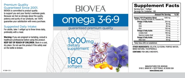 Biovea Омега 3-6-9 1000 мг 180 софтгель-капсул