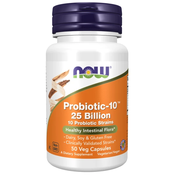 NOW Пробиотик Probiotic-10 25 Миллиардов 50 вег капсул