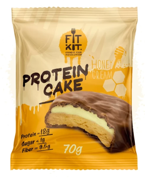 Fit Kit Протеиновое пирожное 50 грамм (Медовый крем)