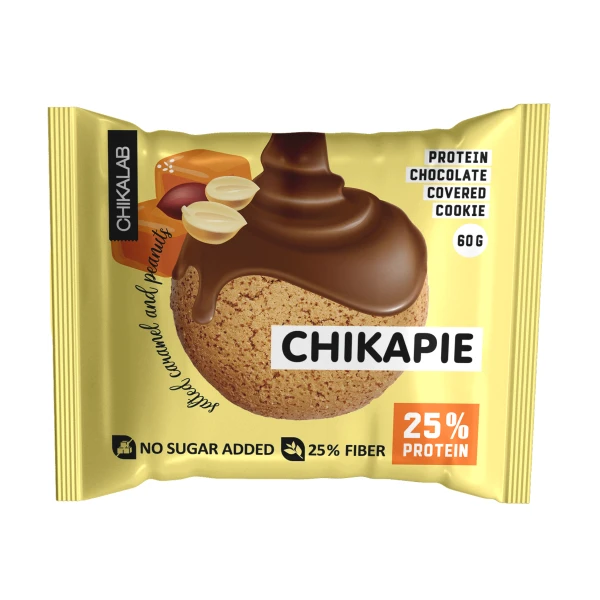 Chikalab Покрытое шоколадом протеиновое печенье Chikapie 60 грамм (Арахис)