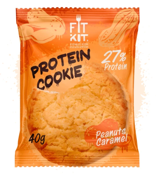Fit Kit Протеиновое печенье 40 грамм (Арахис-карамель)