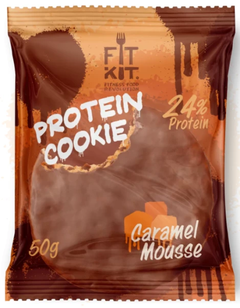 Fit Kit Протеиновое печенье шоколадное 40 грамм (Карамельный мусс)