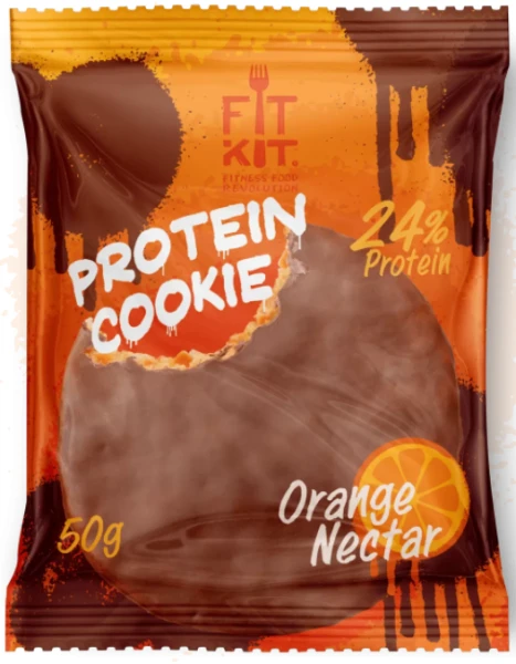 Fit Kit Протеиновое печенье шоколадное 40 грамм (Апельсиновый нектар)