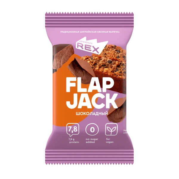 Protein Rex Овсяное протеиновое печенье Flap Jack 60 грамм (Шоколад)