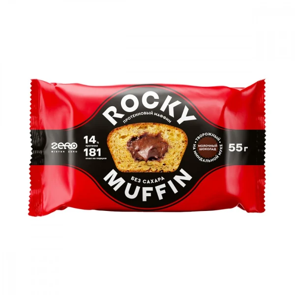 Mr. Djemius Маффин Rocky 55 грамм (Творожный с начинкой Молочный шоколад)