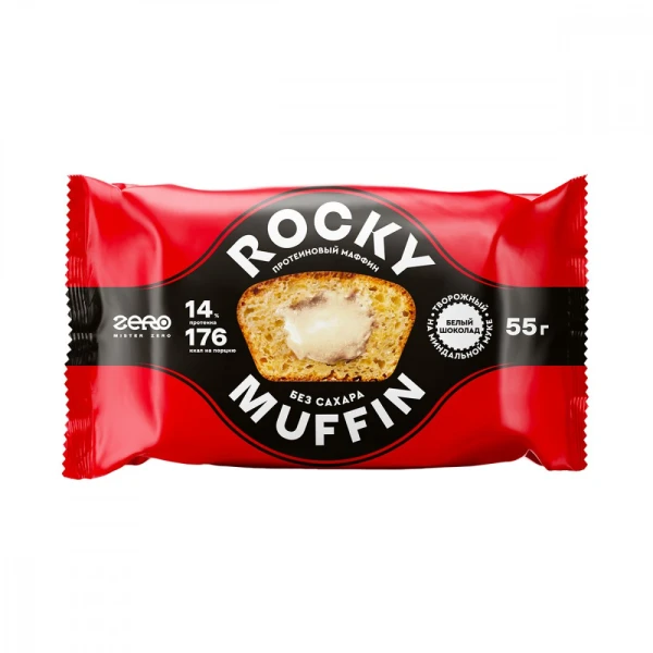 Mr. Djemius Маффин Rocky 55 грамм (Творожный с начинкой Белый шоколад)