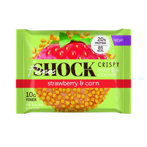 FitnesShock протеиновое печенье CRISPY 30 грамм (Клубника - кукуруза)