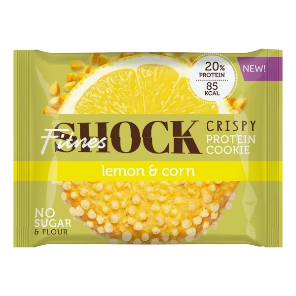 FitnesShock протеиновое печенье CRISPY 30 грамм (Лимон - кукуруза)