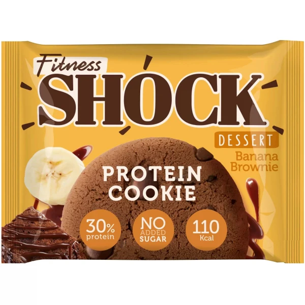 FitnesShock Протеиновое печенье DESSERT 35 грамм (Банановый брауни)