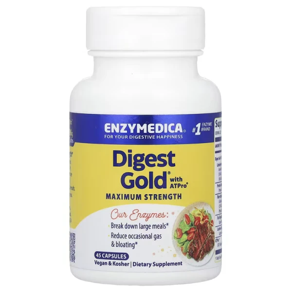 Enzymedica Ферменты для пищеварения Digest gold с ATPro 45 капсул