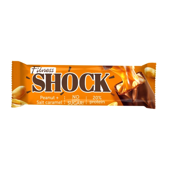 FitnesShock Протеиновый батончик 50 грамм (Соленая карамель - арахис)