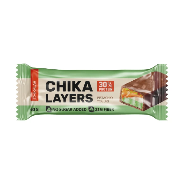 Chikalab Протеиновый батончик Chika Layers 60 грамм (Фисташковый йогурт)