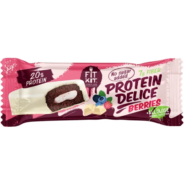 Fit Kit протеиновое пирожное Protein Delice 60 грамм (Лесные ягоды)