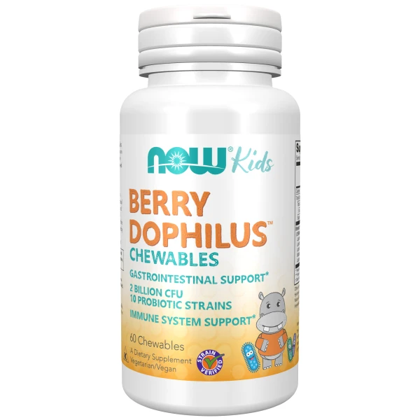 NOW Пробиотики для Детей Berry Dophilus 60 жевательных таблеток