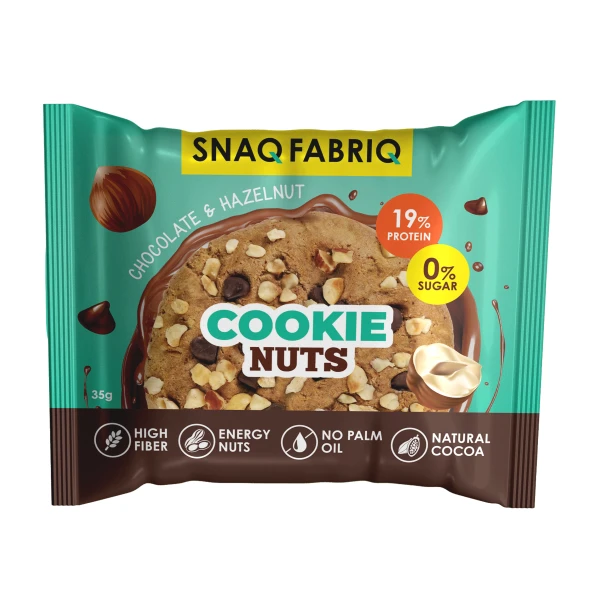 Snaq Fabriq Протеиновое печенье Cookie nuts 35 грамм (Шоколад с фундуком)