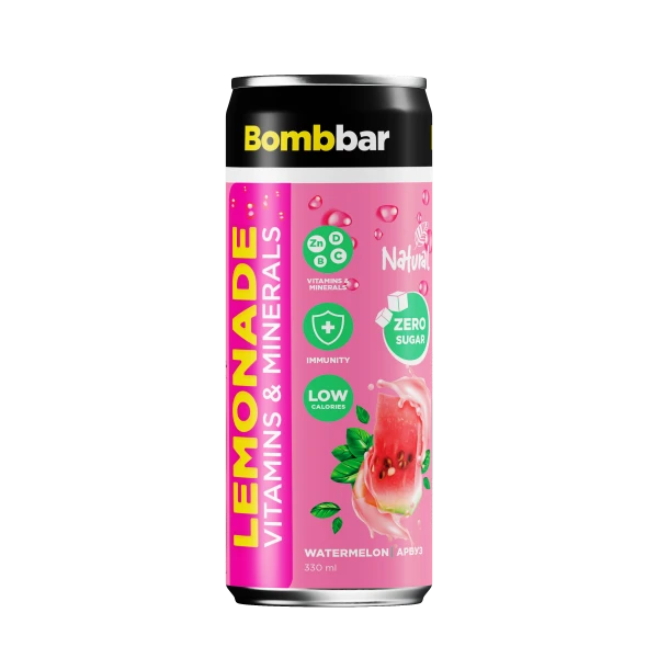 Bombbar Лимонад с Витаминами и Минералами 330 мл (Арбуз)