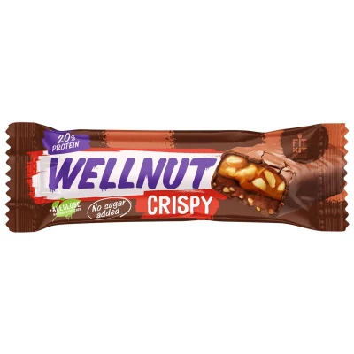 Fit Kit протеиновый батончик Wellnut 45 грамм (Арахис-Карамель)