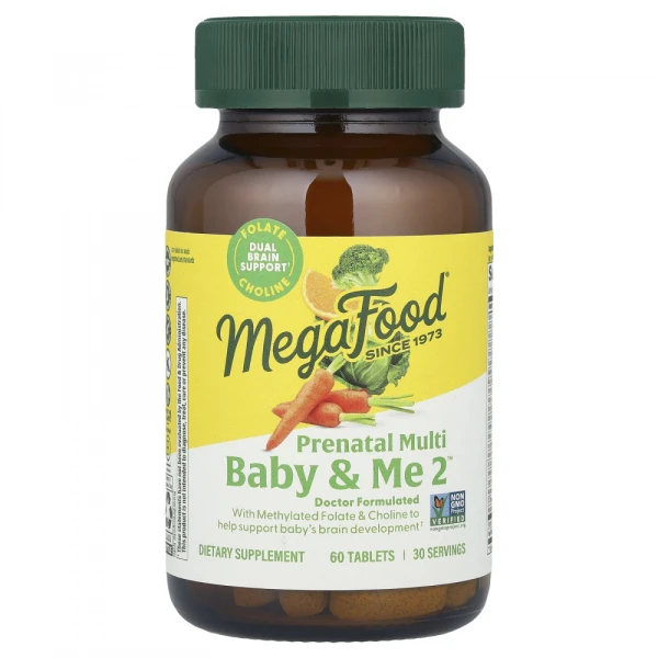 MegaFood Мультивитамины для беременных Baby & Me 60 таблеток