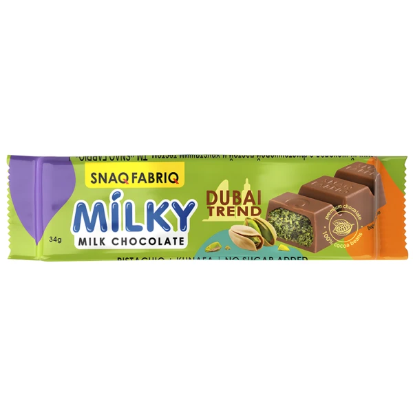 Snaq Fabriq Молочный шоколад 34 грамм (C фисташковой пастой и хрустящим тестом)
