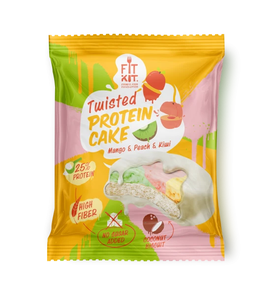 Fit Kit протеиновое пирожное Twisted 70 грамм (Манго - персик - киви)