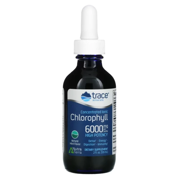 Trace Minerals Ионный Хлорофилл Жидкий со вкусом мяты 6000 мг 59 мл