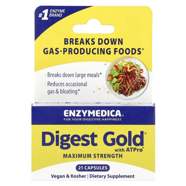 Enzymedica Ферменты для пищеварения Digest gold с ATPro 21 капсул