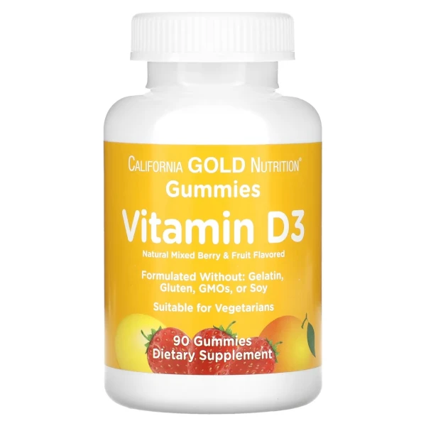 California GOLD Nutrition Витамин Д3 Мармеладки со вкусом ягодный микс 90 мармеладок