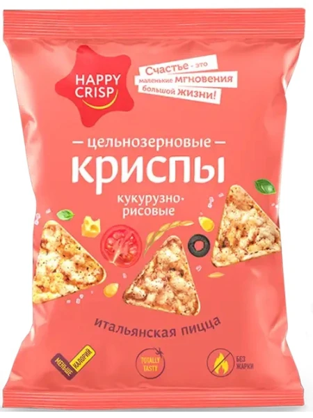 HAPPY CRISP Криспы цельнозерновые 50 грамм (Итальянская пицца)