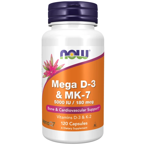 NOW Мега Д-3 и МК-7 120 капсул
