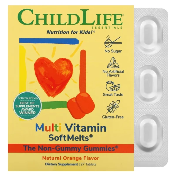 ChildLife Мультивитамины SoftMelts со вкусом апельсина 27 таблеток