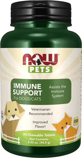 NOW Pets Поддержка Иммунитета для собак и кошек 90 жевательных таблеток