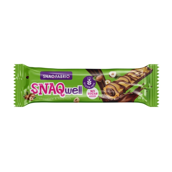Snaq Fabriq Батончик вафельный с начинкой Snaq Well 20 грамм (С шоколадно-ореховой пастой)