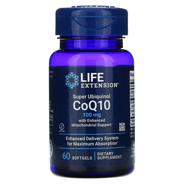 Life Extension Супер Убихинол Коэнзим Ку10 с улучшенной Поддержкой Митохондрий 100 мг 60 софтгель-капсул