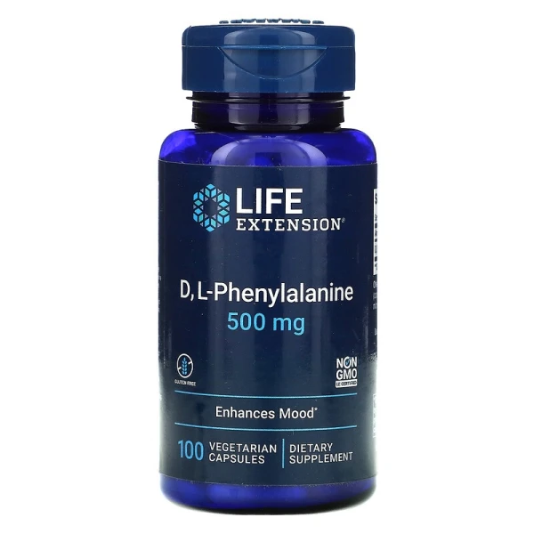 Life Extension Д, Л-Фенилаланин 500 мг 100 вег капсул