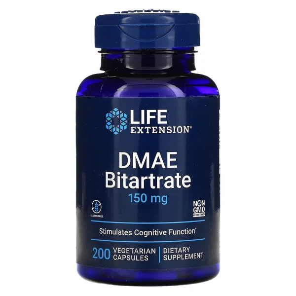 Life Extension ДМАЭ Битартрат 150 мг 200 вег капсул