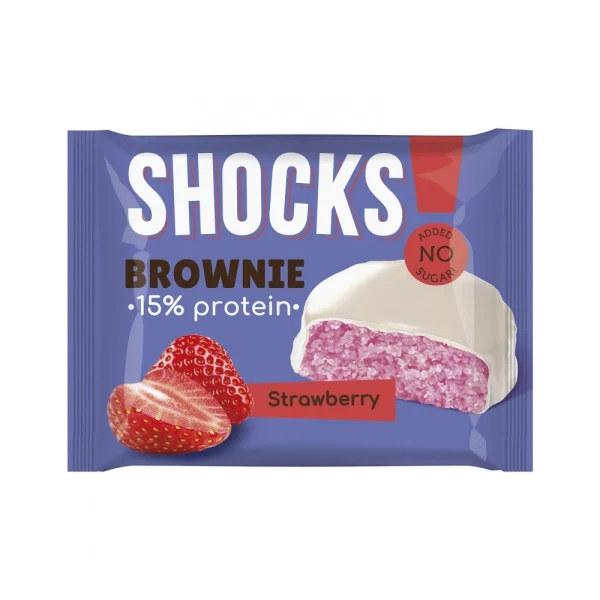 FitnesShock Протеиновый брауни SHOCKS 50 грамм (Клубника)