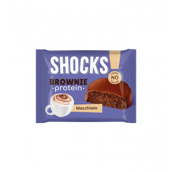 FitnesShock Протеиновый брауни SHOCKS 50 грамм (Кофе с молоком)