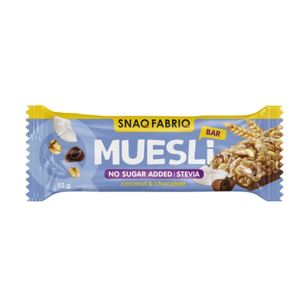 Snaq Fabriq Мюсли с молочным шоколадом 50 грамм (Кокос)