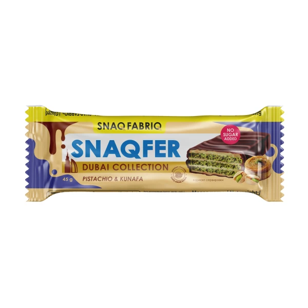 Snaq Fabriq Вафельный десерт Snaqfer 45 грамм (Фисташковая паста и хрустящее тесто)