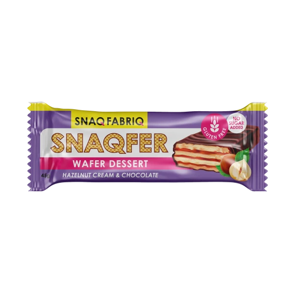 Snaq Fabriq Вафельный десерт Snaqfer 45 грамм (Фундучный крем и бельгийский шоколад)