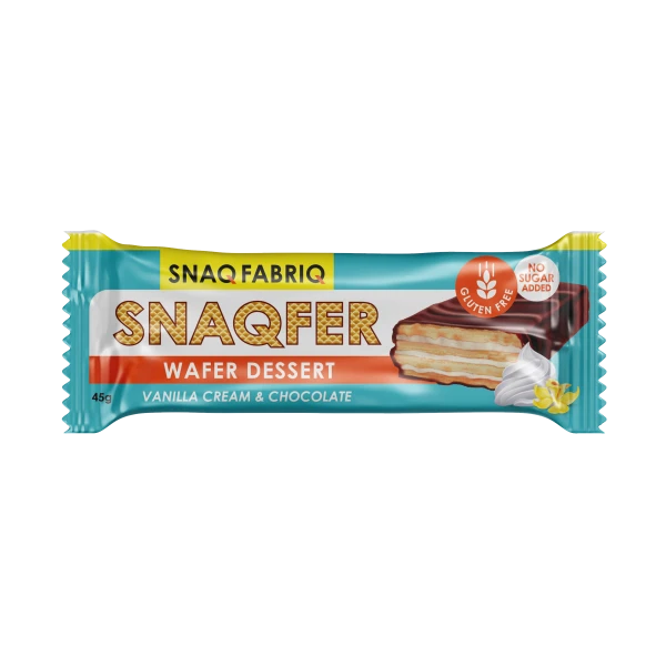 Snaq Fabriq Вафельный десерт Snaqfer 45 грамм (Ванильный крем и бельгийский шоколад)