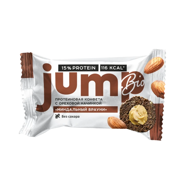 Jump Bio конфета с ореховой начинкой 30 грамм (Миндальный брауни)