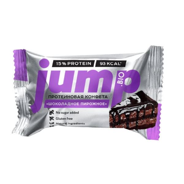 Jump Bio конфета без начинки 30 грамм (Шоколадное пирожное)