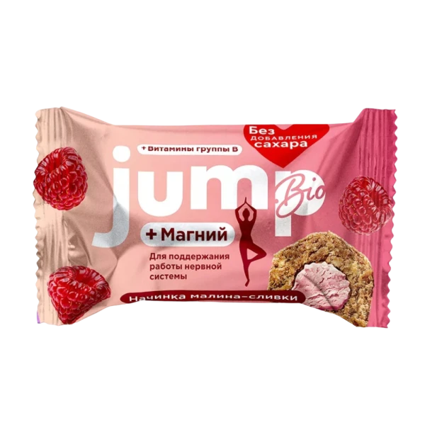 Jump Bio конфета с начинкой 30 грамм (Малина-сливки)